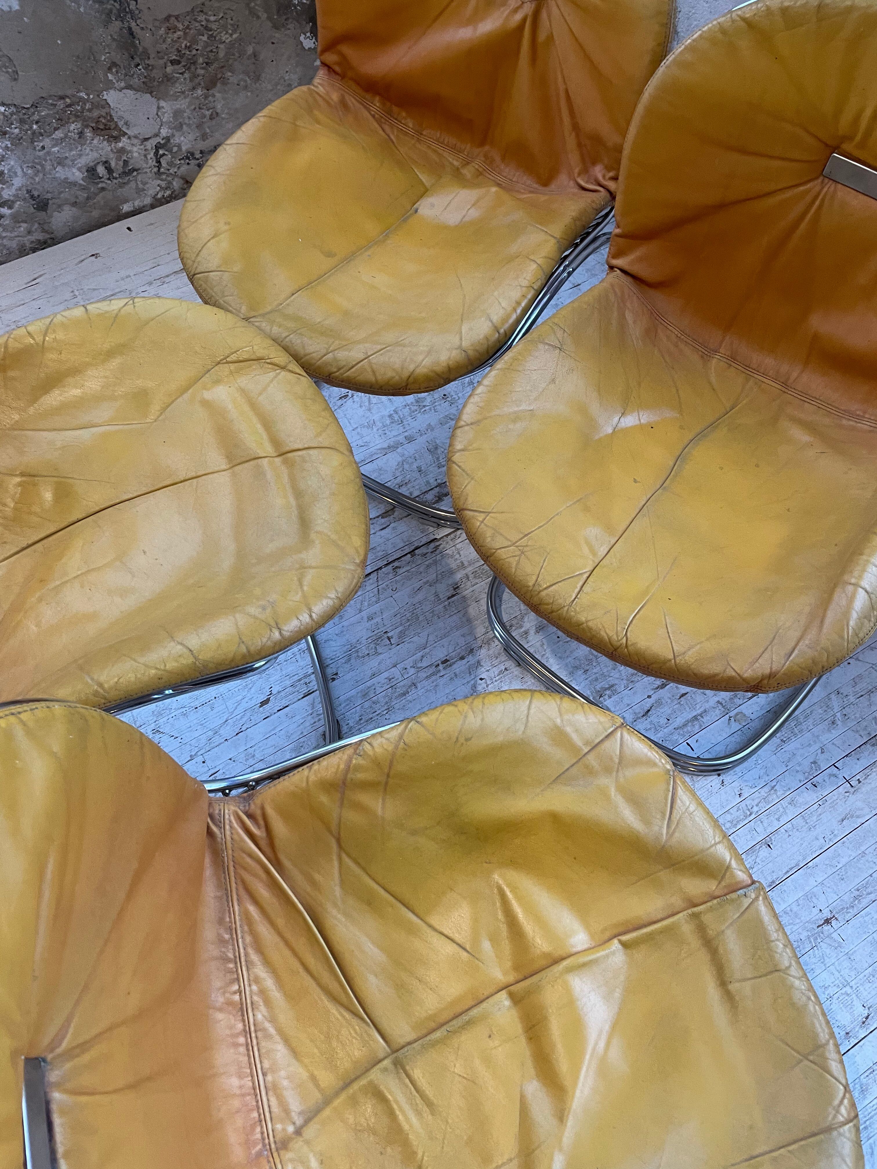 4 chairs Rinaldi "Sabrina" yellow leather