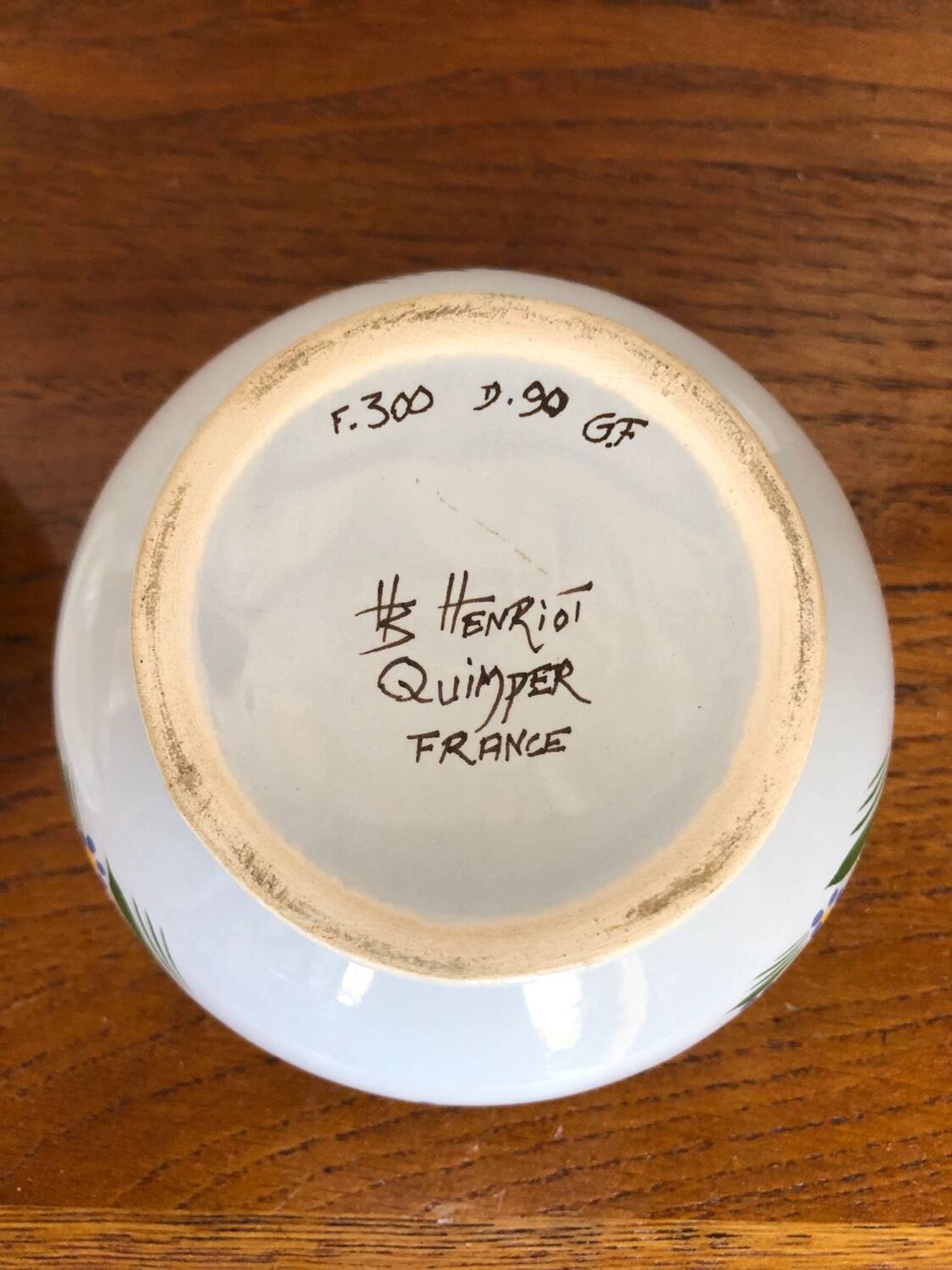 Old quimper henriot ceramic jewelry box decor vintage flowers