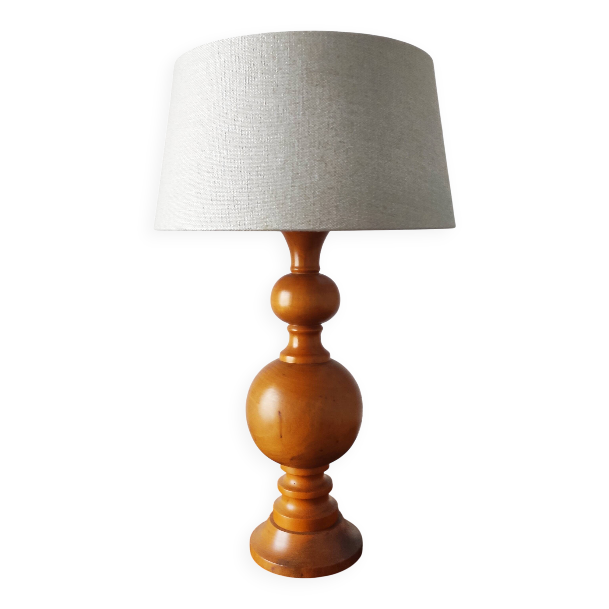 Vintage turned wooden living room lamp