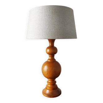 Vintage turned wooden living room lamp