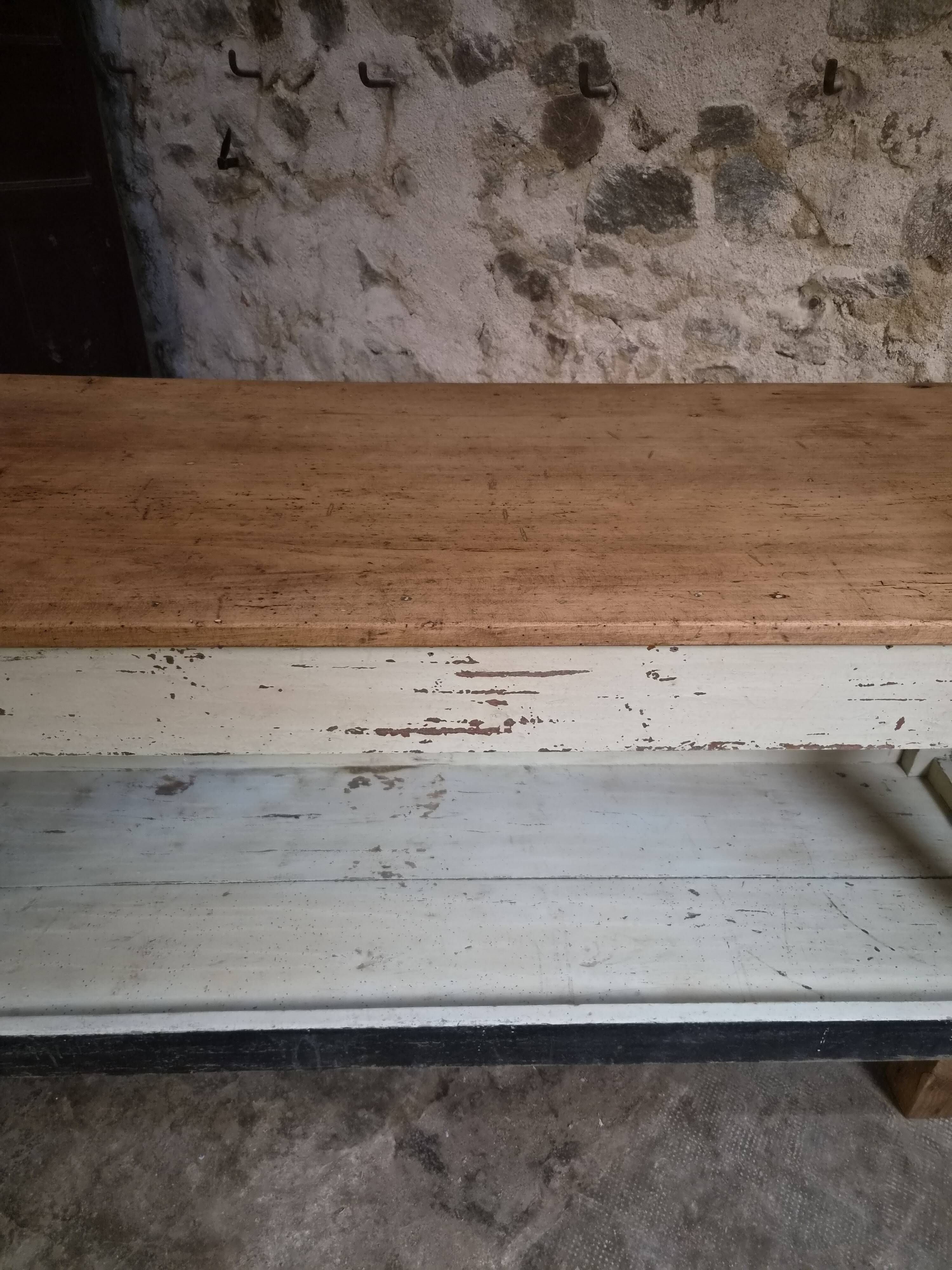 Table de drapier vintage / Îlot de cuisine – Années 1930