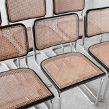Set of 6 black Cesca B32 chairs by Marcel Breuer