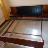 Scandinavian bed in rosewood with built-in bedside