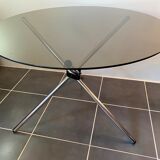 Round kitchen or dining room in smoked glass chrome structure an70