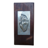 Contemporary decorative painting in wood and aluminum hand signed 1970