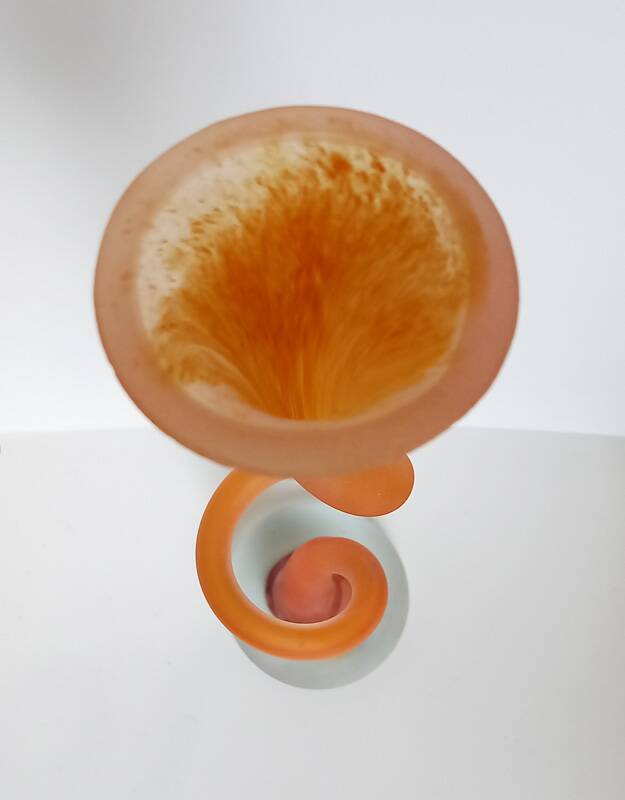 Grand vase soliflore vintage en verre soufflé