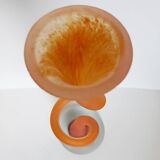 Large vintage soliflore vase in blown glass