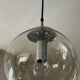 Space Age globe pendant lamp in smoked glass from the 70s