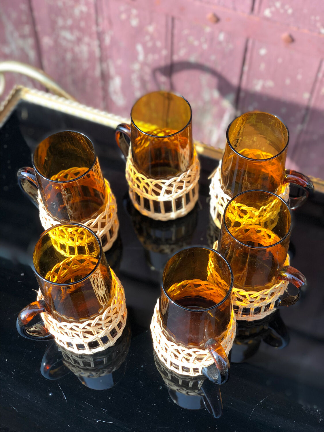 Verre  chope à orangeade années 60