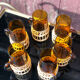 Glass mug in orangeade 60s