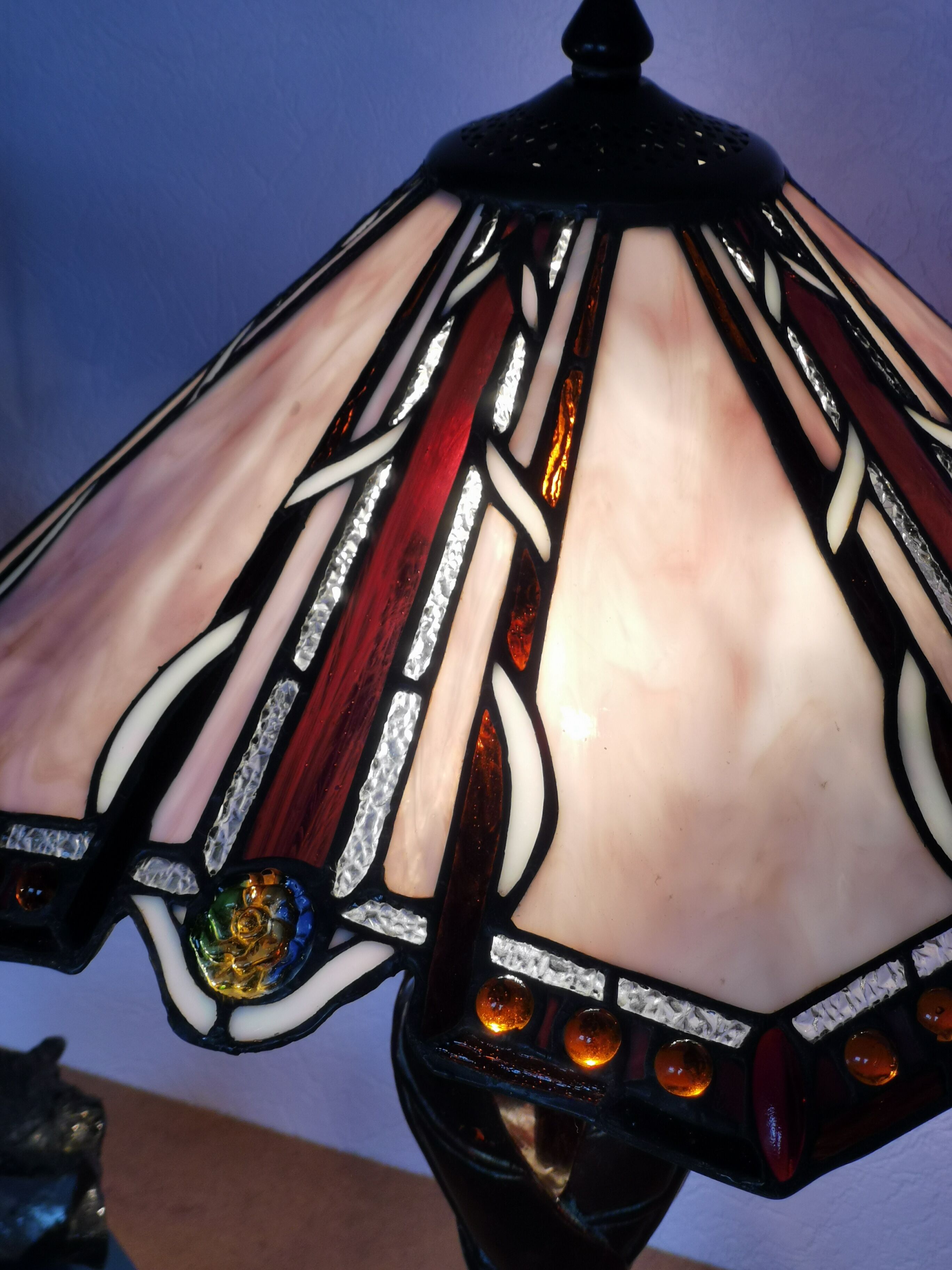 Tiffany style lamp, stained glass, art nouveau