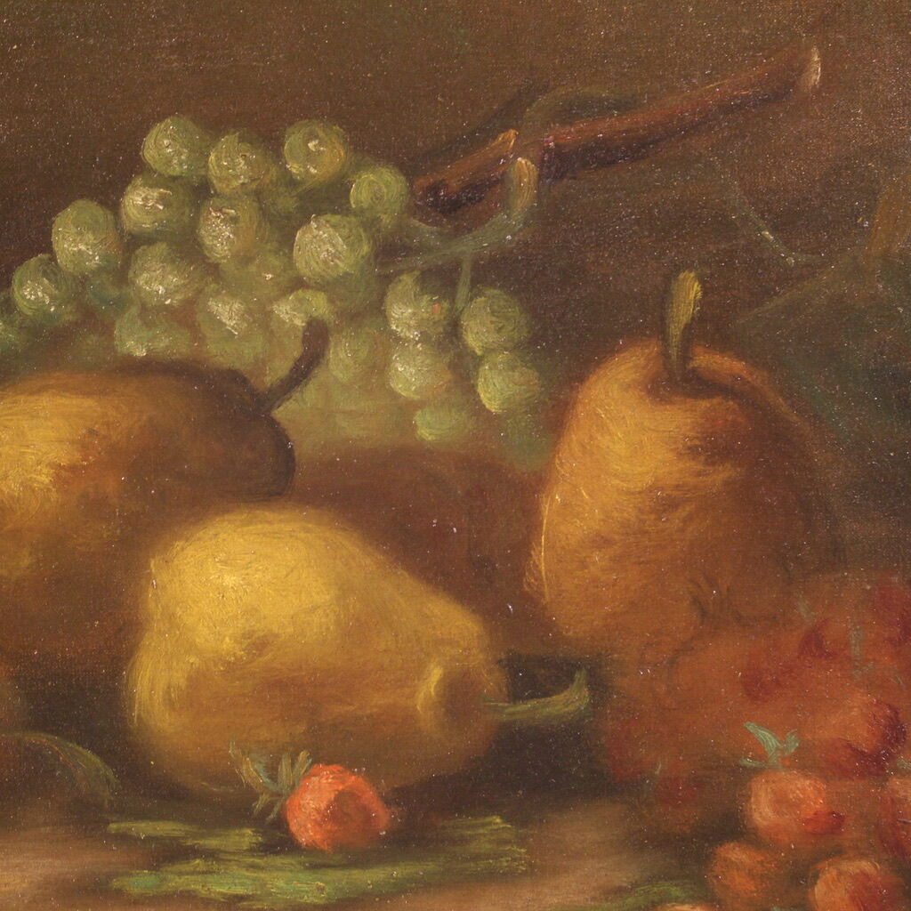 Italian signed painting still life with fruit from the 20th century