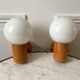 Pair of opline sconces and blond wood pine desgin years 60-70