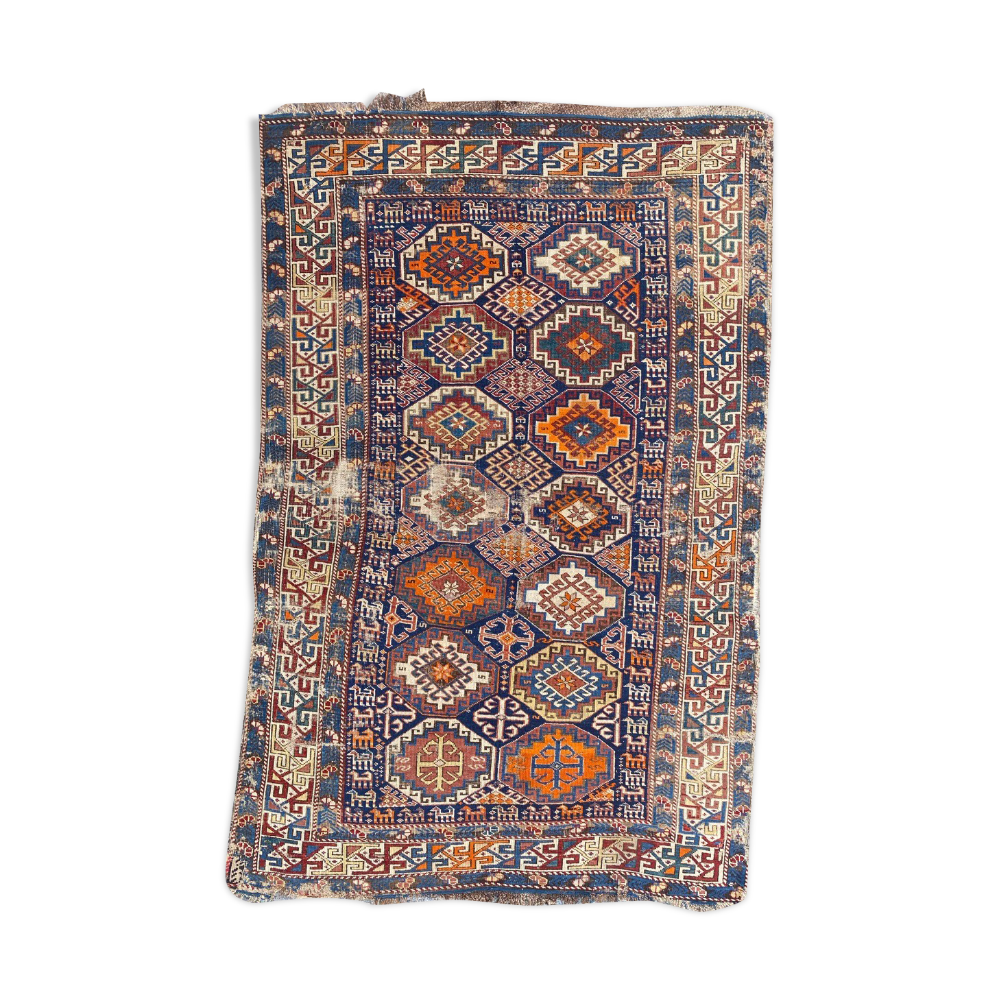 Pretty old Caucasian chirwan carpet of the 19th century  115x176cm