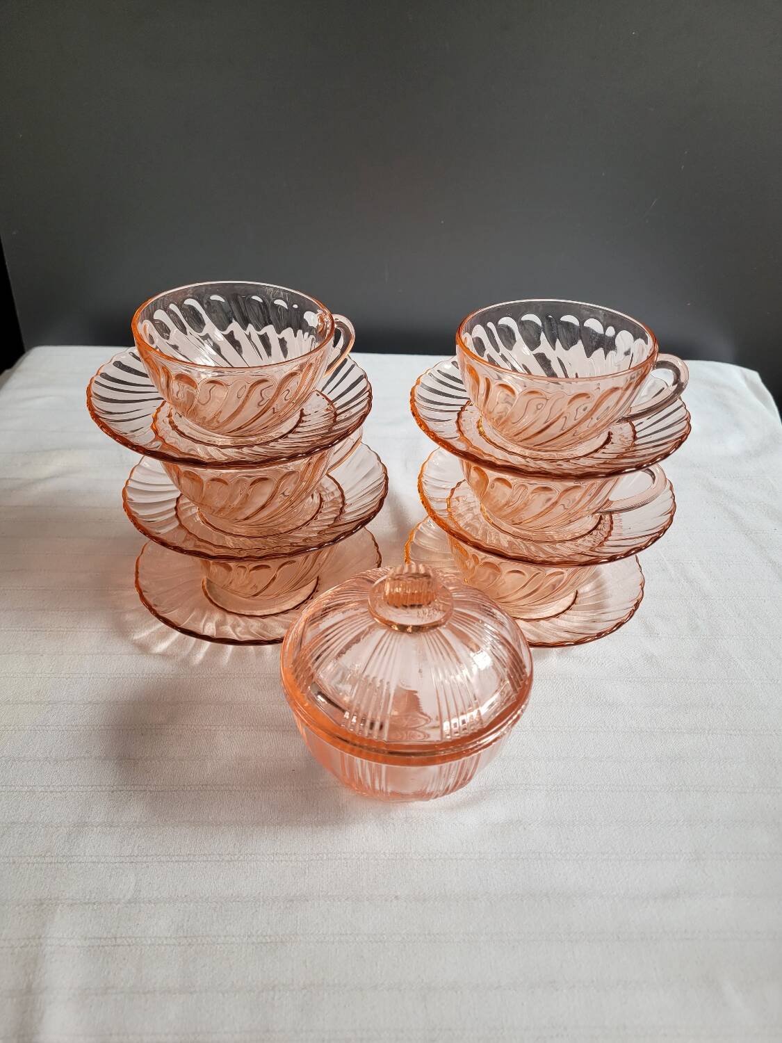 Rosaline cups and sugar bowl