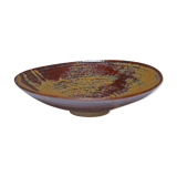 Plat de céramiste Belge couleur marron circa 1940