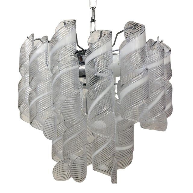 Murano Glass Sputnik Mazzega Style Ludelier, set of 2 or a pair of chandeliers