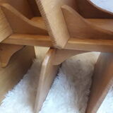 Solid oak bookcase magazine holders 80s