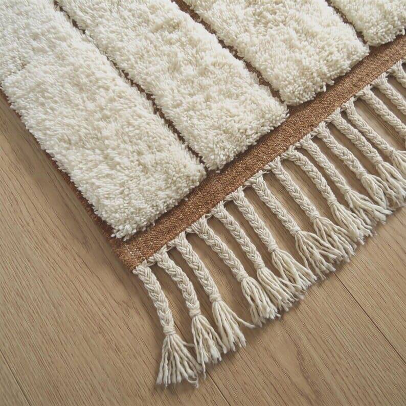 Handmade pure wool rug, custom size 2/3 m.