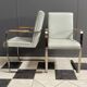 Unique Chrome and grey leather chairs made on demand 1980s