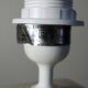 Large vintage Italian lamp in cracked ivory ceramic with gilding.