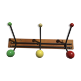 Black metal coat holder 6 colored wood balls