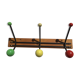 Black metal coat holder 6 colored wood balls