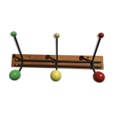 Black metal coat holder 6 colored wood balls