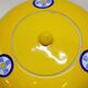 Pot couvert chinois vintage jaune et tampons bleus original pop
