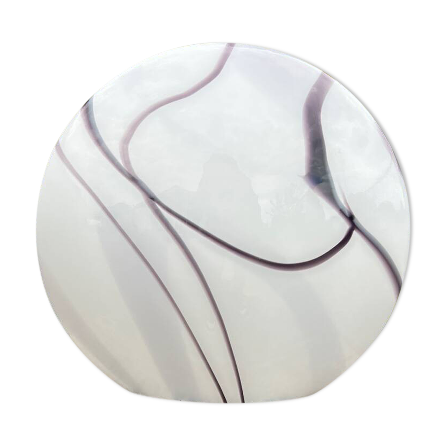 Zebra Swirl Table Lamp, Zijlstra Tiel Dutch Design, Vintage Glass Light, Black & White Stripes, 1990s Home Decor