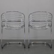 1970s Pair of Gastone Rinaldi Chromed Steel Chairs for Rima, Italy