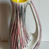Free-form ceramic vase by R. Dupanier with abstract decoration from the 50s