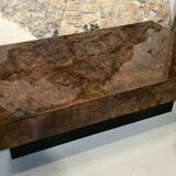 Coffee table in elm burl veneer attributed to Willy Rizzo - 1970