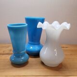 Ensemble de 3 Vases Miniatures en Opaline