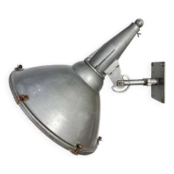 Large Vintage Industrial Aluminium Factory Wall Spotlight, 1970s