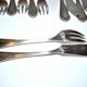 Set of 24 vintage fish cutlery in silver metal reneka