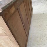 Renovated art deco sideboard in solid raw oak and gray marble 190cm