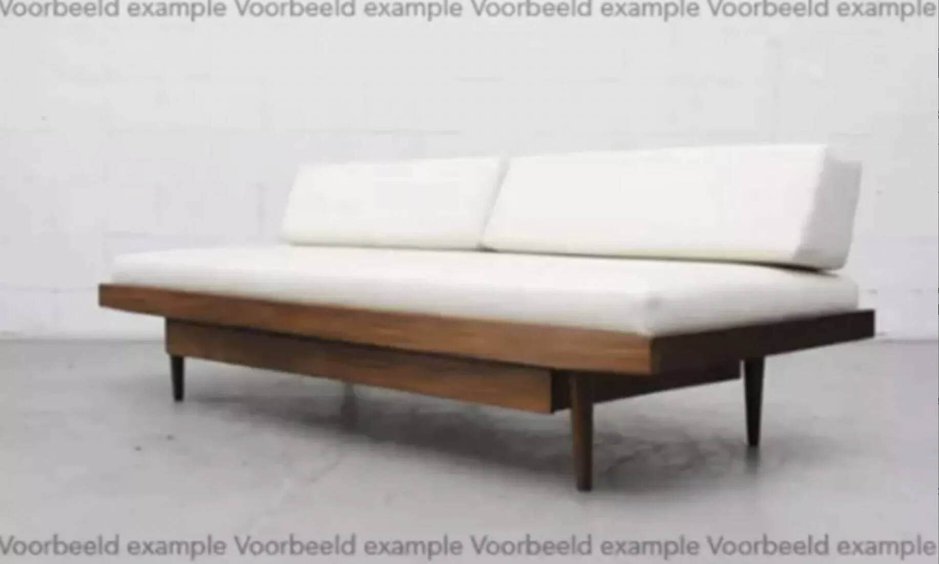 Vintage mid century daybed in teak design with drawers