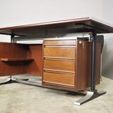 Desk and two chairs by Fantoni, 1960, set of 3