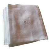 10 old damask monogrammed napkins