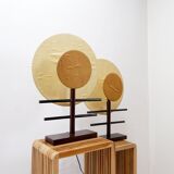 Pair of boho-style disc lamps