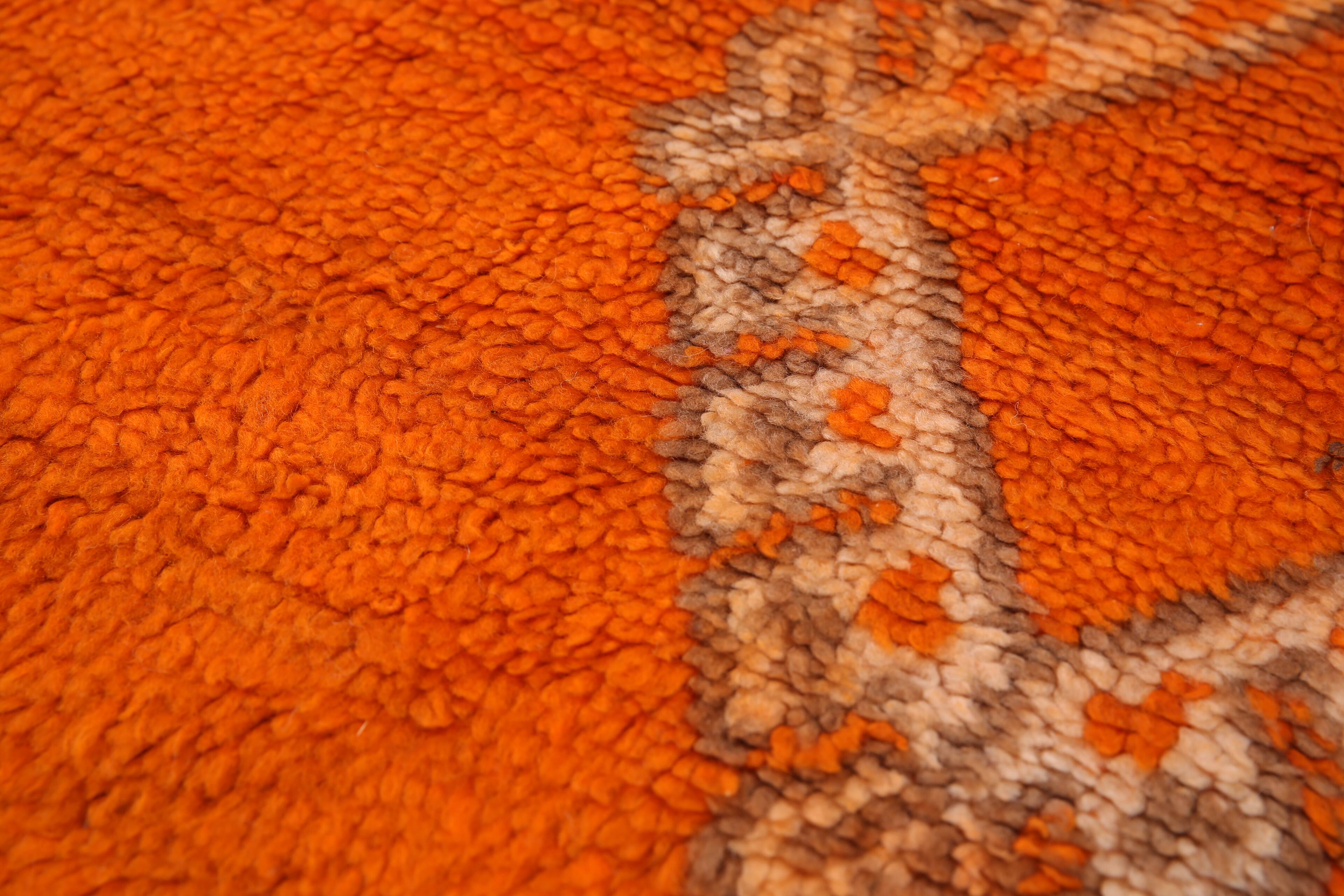 Orange Vintage Moroccan Rug 162 x 232 cm - Berber Wool Rug - Handmade Rug