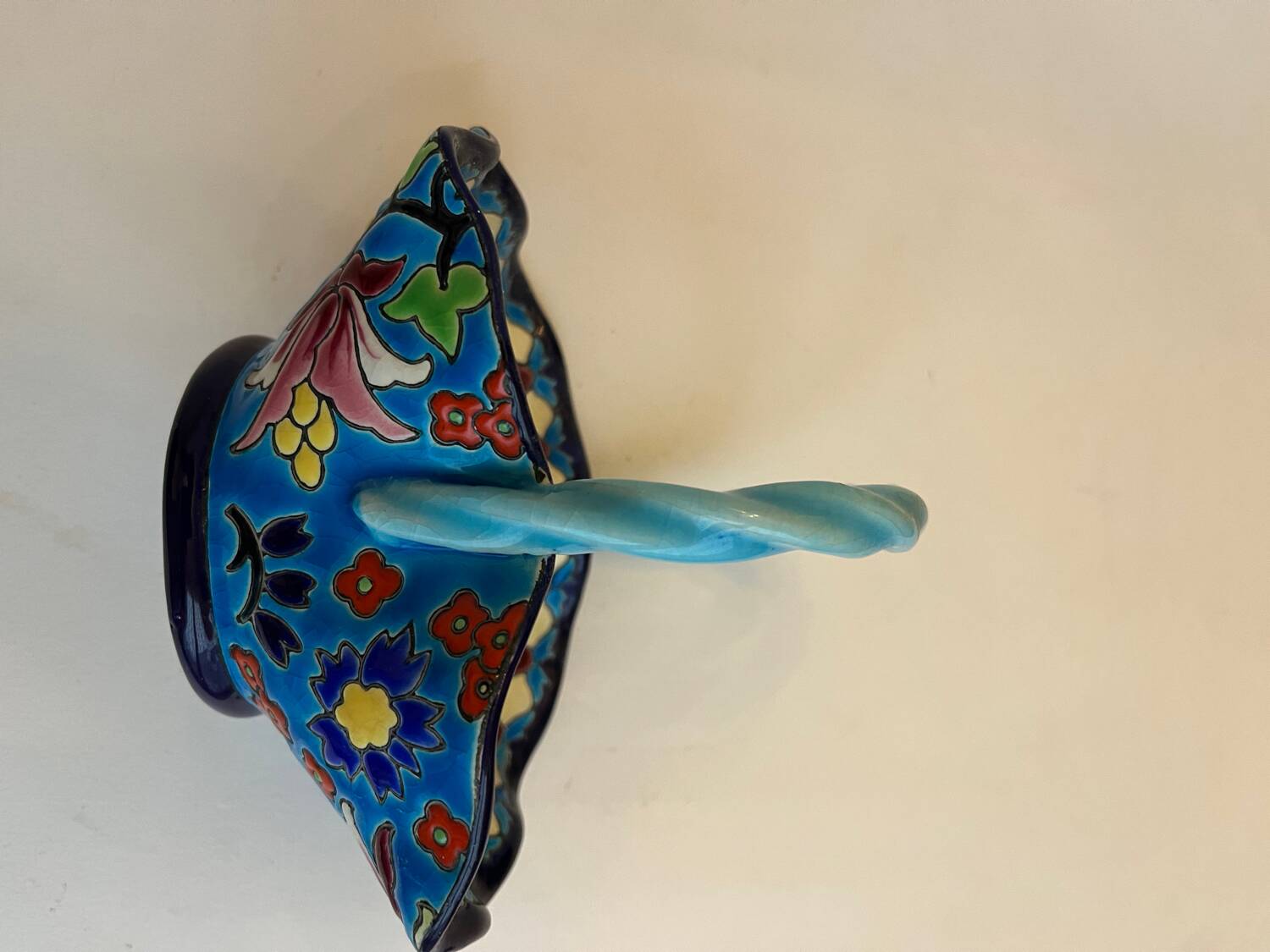 Small Longwy enamel basket