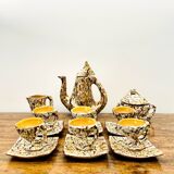 Rare Vallauris ceramic coffee service Sculptural design and u enamel