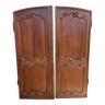 Paire de portes d'armoires en chêne massif anciennes