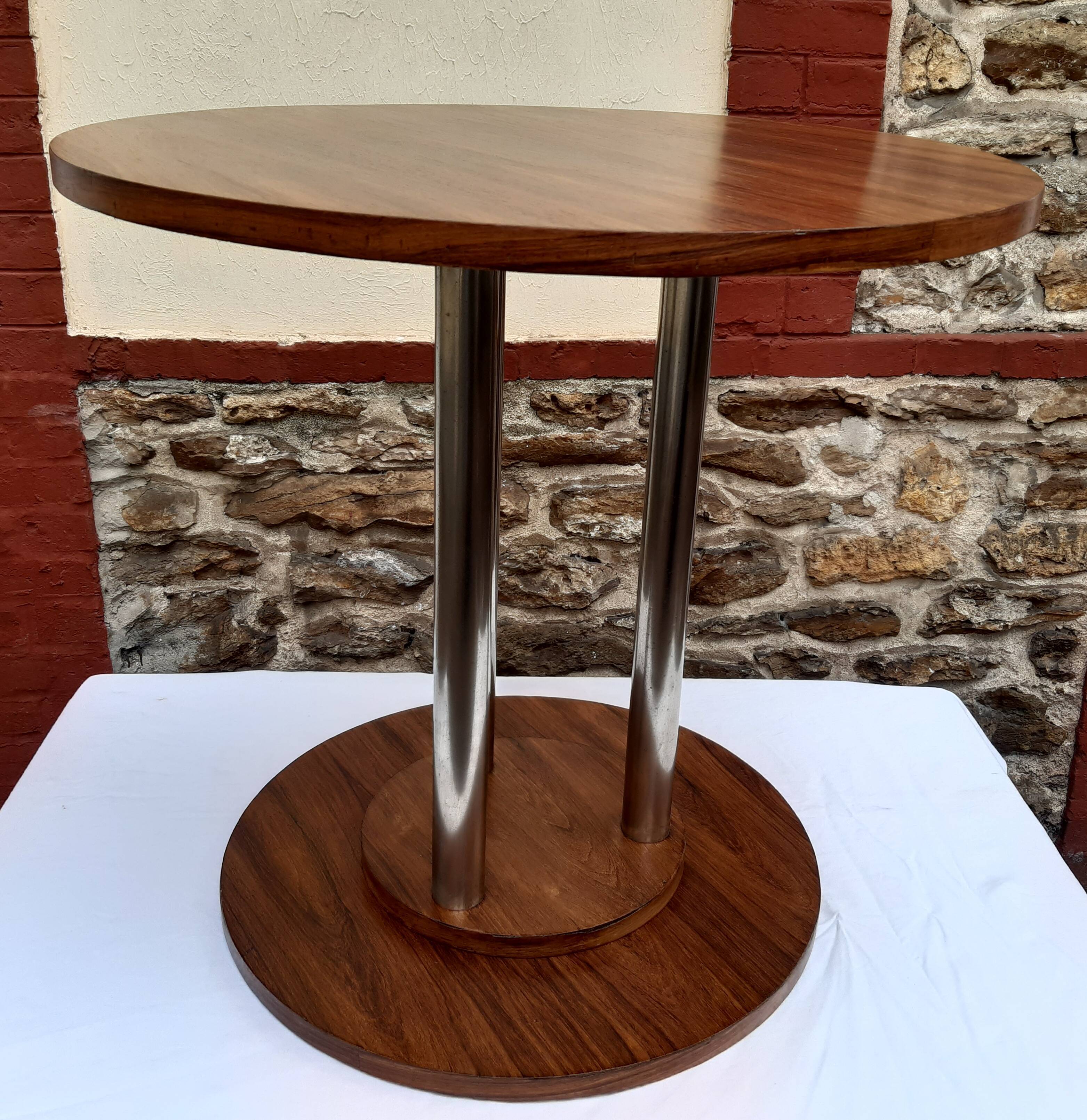 Table gueridon art deco en palissandre, années 30