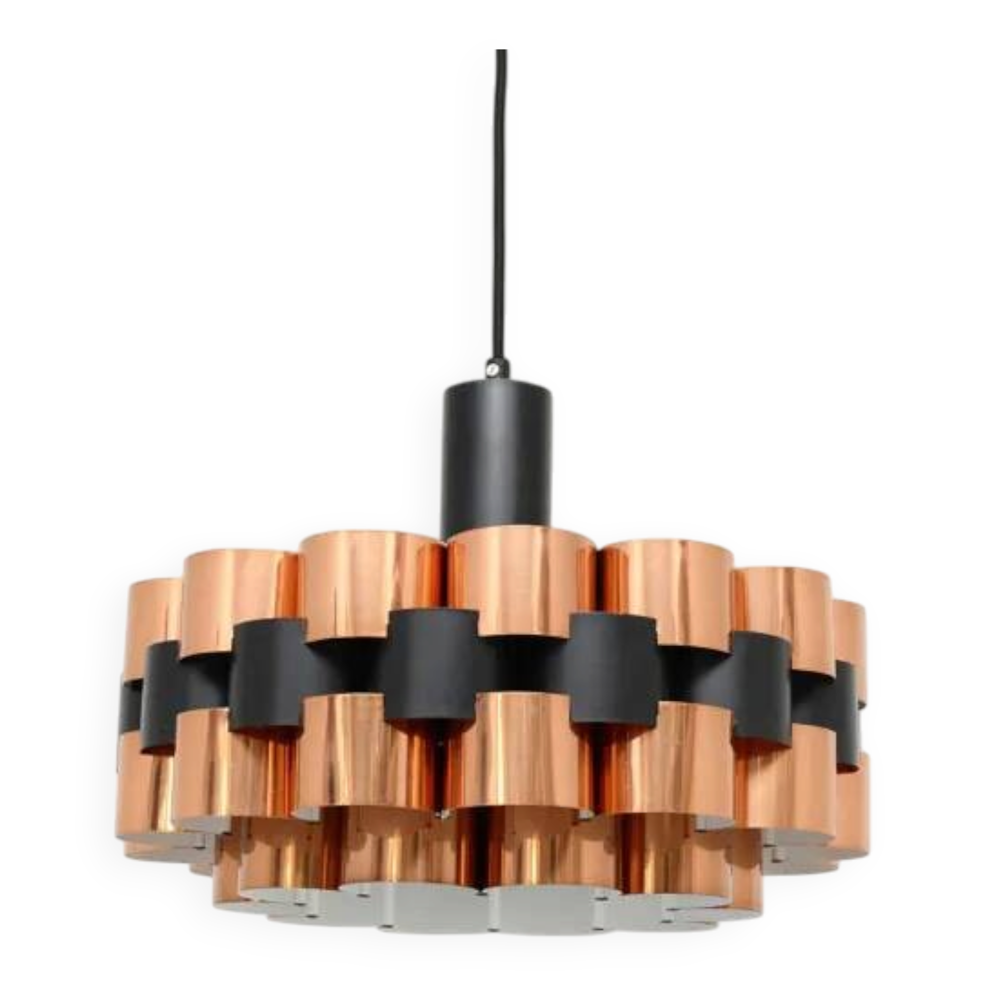 Copper lamp designed by Wener Schou for Coronell Elektro, 1970s