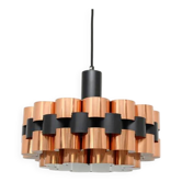 Lampe en cuivre conçue par Wener Schou pour Coronell Elektro, années 1970.