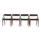 Ensemble de quatre chaises en teck, design danois, années 1970, Orte Mobelfabrik