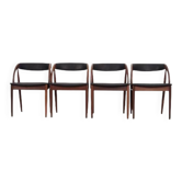 Ensemble de quatre chaises en teck, design danois, années 1970, Orte Mobelfabrik